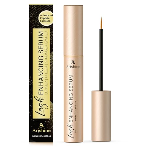 Eyelash Growth Serum, Lash & Brow Serum: Peptide Lash & Brow Enhancer for Fuller, Longer-Looking Lashes & Brows – Ginseng & Amino Acids – 3 mL