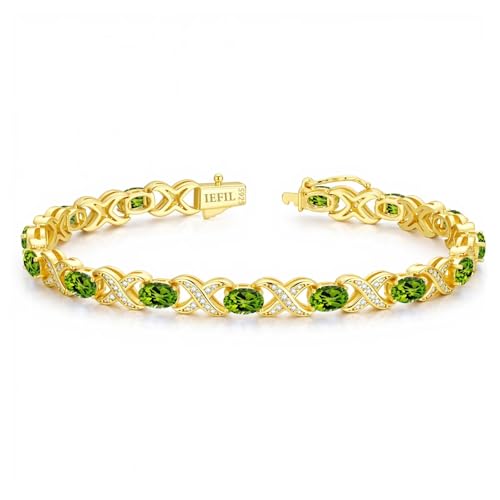 Iefil Tennis Bracelets - 14K Gold Plated 925 Sterling Silver Bracelet