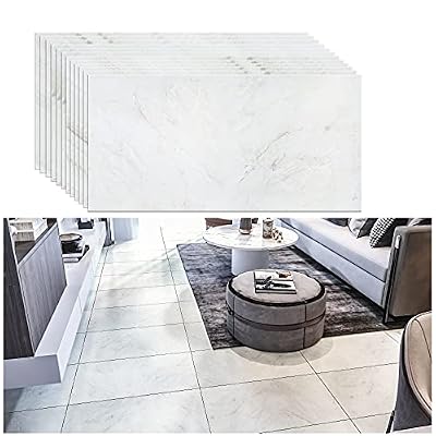 VEELIKE Grey Marble Peel and Stick Floor Tile 12"x24" Waterproof Bathroom Vinyl Flooring Tiles Removable Self Adhesive Floor Stick on Tiles for Kitchen Living Room Bedroom Floor Walls Decor 12 Pack