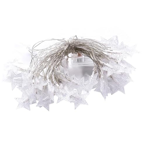 Luieonm Guirnalda de luces de estrella | 20 luces LED | Cadena de iluminación de 9.85 pies para pared, ventana, dormitorio, techo, árbol, vacaciones, patio, interior, Navidad, tienda de campaña