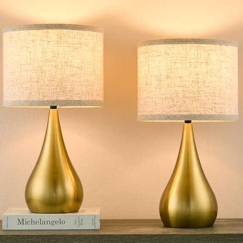 Leasgy 18.1'' Small Modern Touch Lamps for Nightstand Set of