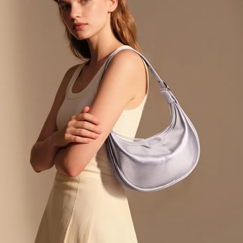 Crescent Bags Clutch Handbag For Women - Half Moon Clutch Purses Shoulder Bags Trendy Crossbody Hobo Purse with Adjustable2