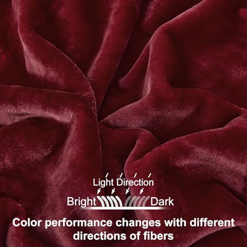 Image of JYK Fleece Plush Blanket - 4.4 LB, 1 Ply Lightweight Korean Style Mink Blanket, King 85 inch x 95 inch - Super Soft, Warm & Cozy, Microfiber Bed Blanket for All Seasons, Burgundy