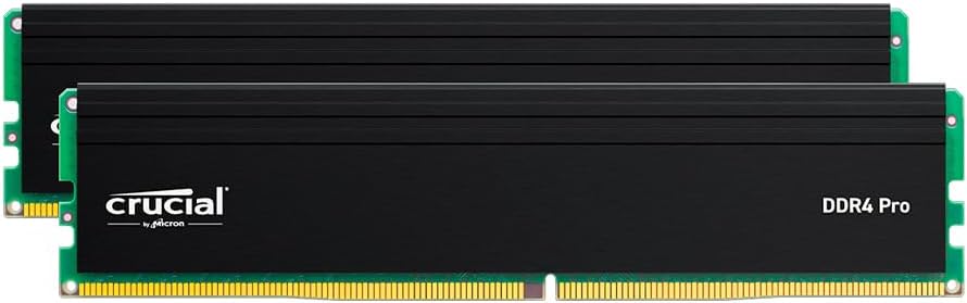 Crucial Pro RAM 64GB Kit DDR4 3200MT/s (or 3000MT/s or 2666MT/s) Desktop Memory CP2K32G4DFRA32A 32GB (Pack of 2)