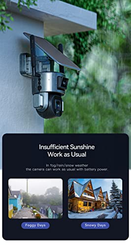 Witsectech Dual Lens Solar Security Camera Wireless Outdoor, 4K Camera, 2.4Ghz Wifi, 10X Zoom, Pir Motion Detection, Motion Tracking, 20000Mah, Hd Night Vision, Ip66 Waterproof (Wifi Camera) #TOP5