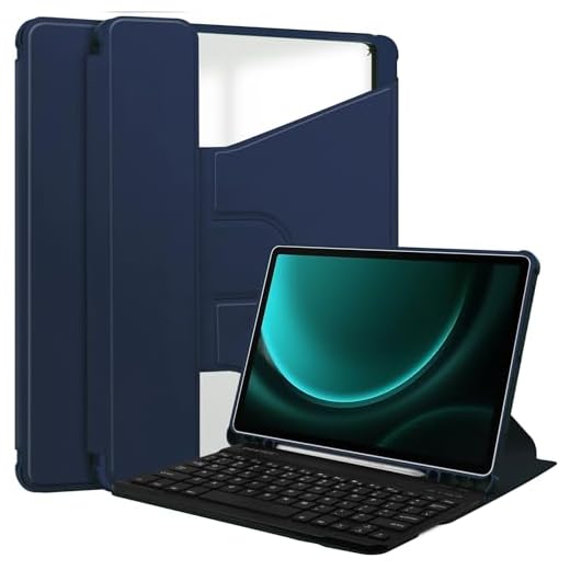 Tábua PC Capa Capa para tablet inteligente compatível com Samsung Galaxy Tab S9 FE Plus/+ SM-X610/SM-X616 capa de 12,4 polegadas com capa de teclado suporte de visualização multiângulo (Color : Dark