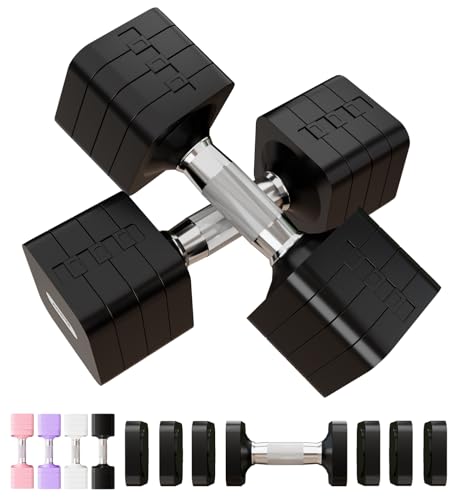 Image of 15LB 20LB 30LB 40LB 50LB Adjustable Dumbbell Set Free Weights Dumbbells Set for Women Men Hand Weights Sets Adjust Dumbbell Weight Sets for Home Gym Exercise Workout Strength Training Equipments
