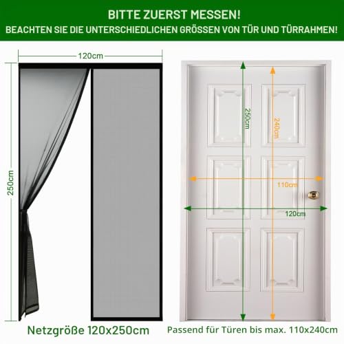 VERDICKTER Fliegengitter Tür Moskitonetz Tür Magnet Vorhang Insektenschutz für Balkontür… – Ansicht 6