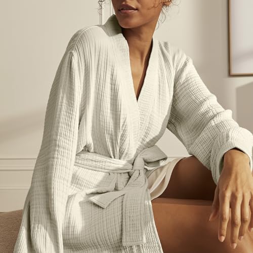Image of BOLL & BRANCH Dream Robe - 100% Organic Cotton - Ultra Soft, Lightweight, Breathable, and Pre Shrunk - Unisex