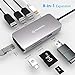 Produktbild vankyo USB C Hub 8 in 1 Typ C Adapter mit 4K HDMI, RJ45 Ethernet, SD/Micro SD Kartenleser, 3 USB 3.0 und 1 USB C für iPad Pro 2018/MacBook Pro/MacBook Air 2018/Notebooks Tablets USB C