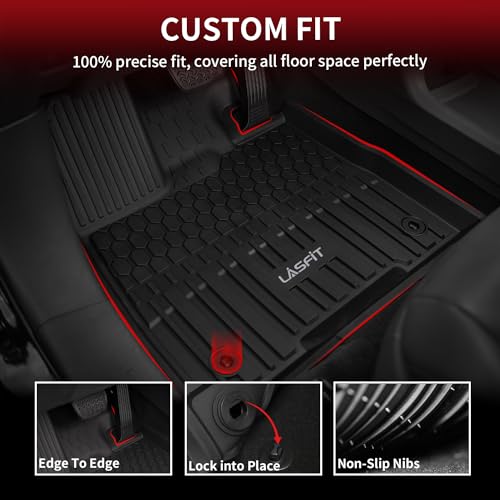 Image of LASFIT Floor Mats&Trunk Mats for Toyota Sienna 7 Seats 2021-2025 2026 (not fit 25 26 Platinum) All Weather TPE Custom Fit Floor Liner for Sienna XLE /XSE /Limited /Edition 7 Passenger