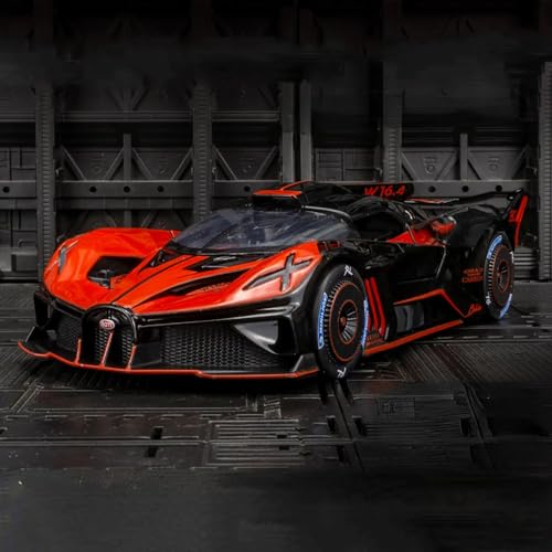 Image of 1:24 Scale Diecast Metal Car Bolide Toy Car Die Cast Metal Pullback Car with Openable 6 Doors, Light Music Boys Gifts Toys, Black