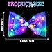 JEAIRTS Light Up Hair Bow Clip Glow LED Birthday Bow Accessories for Women(2-Purple)