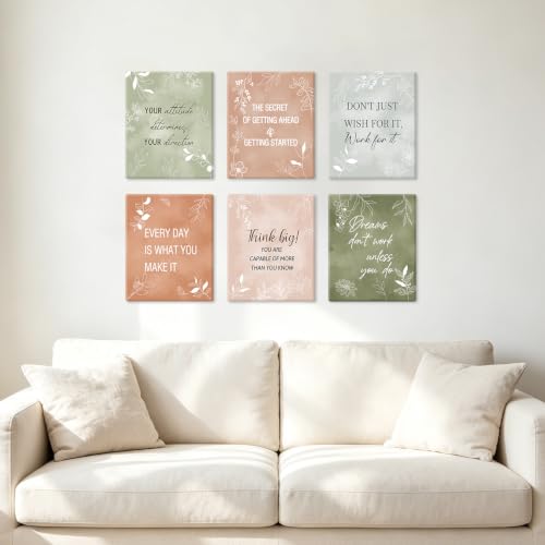Image of CHDITB Motivational Quotes Framed Canvas Wall Art,Uplifting Office Decor | Boho Botanical Art Prints,Inspirational Positive Sayings Posters,Aesthetic Artwork For Office Bedroom Classroom Decor 12 inchx16 inch