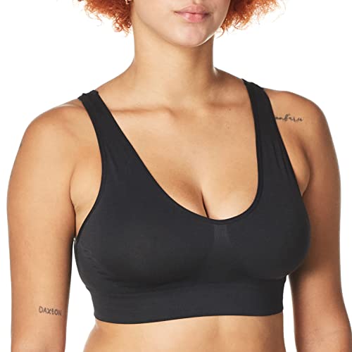 Hanes Women's Cozy Seamless Wire Free Bra, Black, Large #TOP2