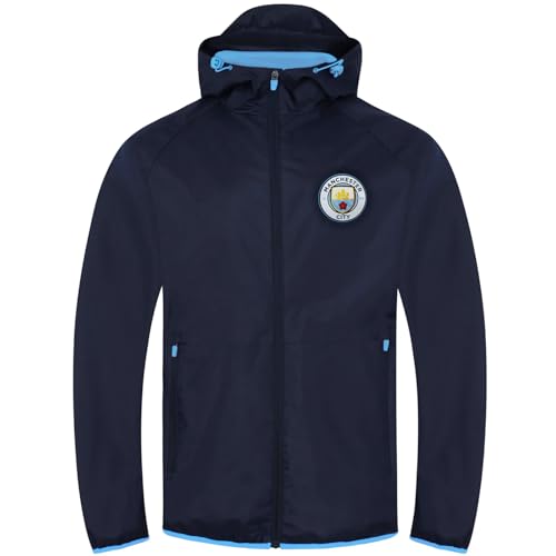 Manchester City FC Official Soccer Gift Mens Shower Jacket Windbreaker