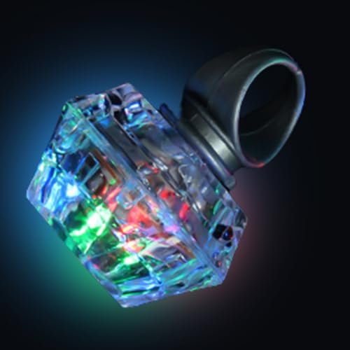 Genérico Anillo Luminoso – ABS | Juguete LED Con Luces Multifuncional | Brillo En La Oscuridad Divertido | Anillo De Dedo Intermitente Para Fiestas, Festivales, Raves Y Eventos Nocturnos