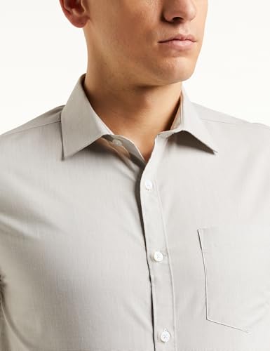 Image of Amazon Brand - Symbol Men's Solid Cotton Slim Fit Formal Shirt | Plain | Full Sleeve
