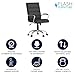 Flash Furniture Whitney Mid-Back Swivel LeatherSoft Desk Chair with Padded Seat and Armrests, Adjustable Height Padded Office Chair, Black