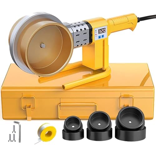 XNZJHPP Soldadora de fusión de tuberías, máquina de Soldadura de plástico, con Caja, 3 Piezas, Cabeza de Troquel de 9 Piezas, para soldar, Tubos de Cobre ppr/PE/PP (3dieheads)