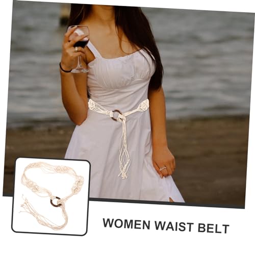 Women Bohemian Waist Belt Shell Decoration Woven Costume Accessory for Skirts Jeans Stylish Belt for Teen Girls and Women for Her4