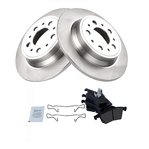 Image of TRQ Rear Brake Pad and Rotor Set Ceramic Rotors