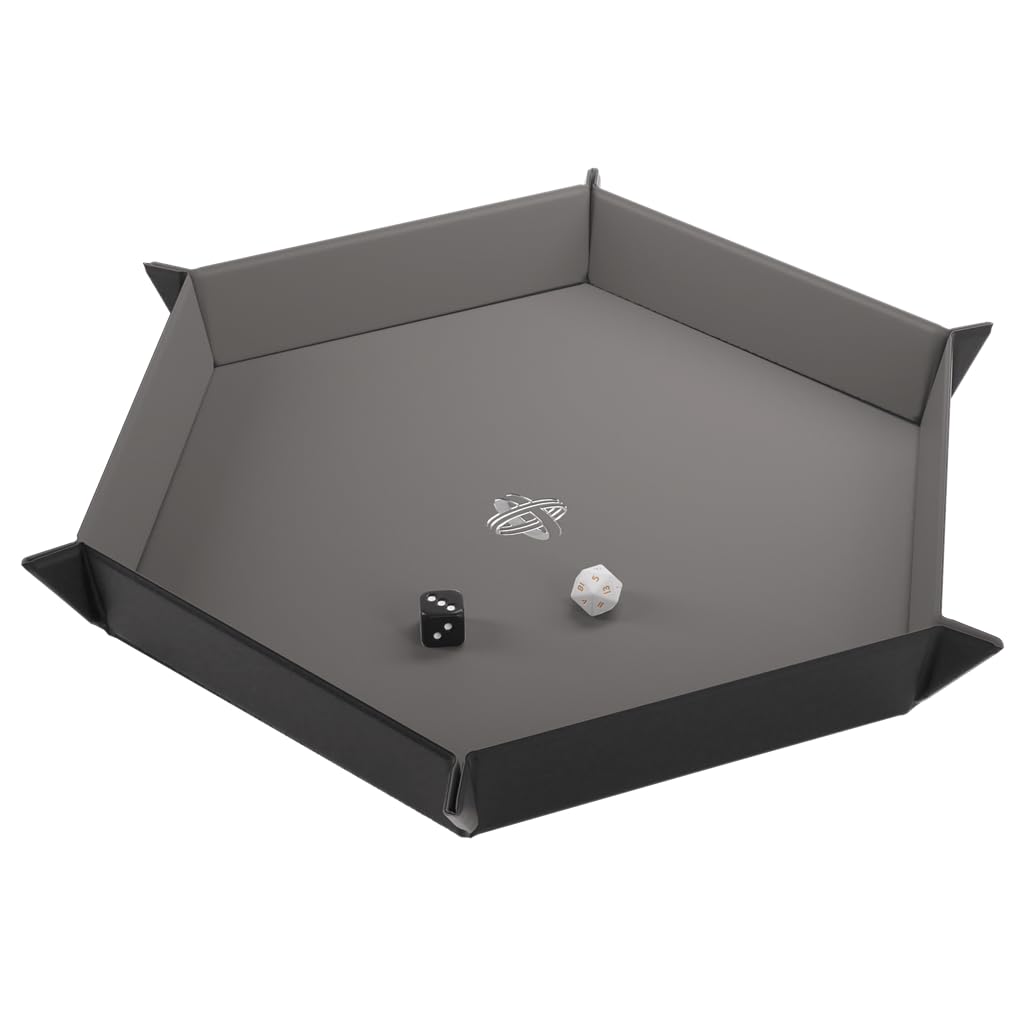 Gamegenic, Magnetic Dice Tray Hexagonal Black/Gray