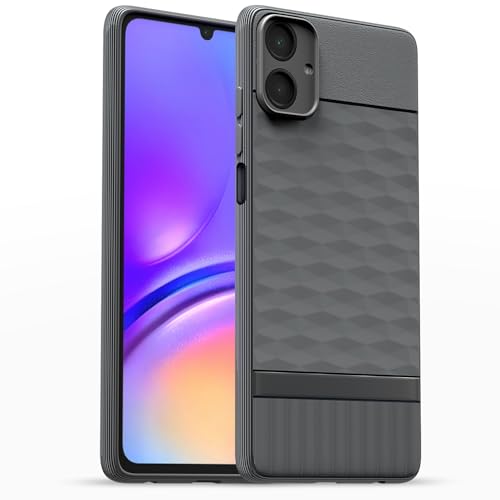 Image of Pikkme Back Cover for Samsung Galaxy M05 / A05 / F05 Camera Protection 3D Hexa Cube Design Silicone Protective Bumper Case (Grey)