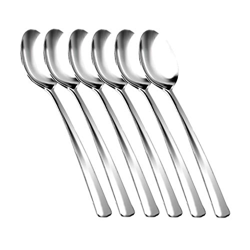 AURSTORE BASA Lot de 12 Cuillères à Soupe en Acier Inoxydable Cuillères de Table-19,5 cm (Lot de 12)