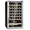 KLARSTEIN Cantinetta Vino, Cantinetta Vino Refrigerata a Zona Singola per Interno/Esterni, Frigo Bar, Cantina Vino con Vetrina, Mini Bar, Frigo Vino con Illuminazione LED, 4-18°C, 36 Bottiglie