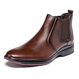 ArcBrothers Mens Chelsea Boots,Slip-on Formal Dress Boots for Men Casual Ankle Boots Coffee