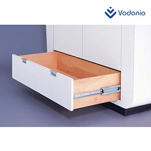 VADANIA 14-Inch Drawer Slide, VA1045 Chrome, Ball Bearing 3 Folds Full Extension, Side Mount, 100 Lb Load Capacity, 1 Pair (2-Pack)