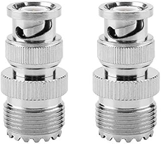CHICIRIS 2pcs BNC Male Plug to UHF SO239 PL-259 Female RF Coaxial Adapter Cable Connector for Radio Scanners and Amateur Equipment