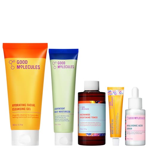 Good Molecules Daily Skincare Routine Set with Hydrating Cleanser...
