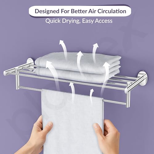 Image of Plantex 304 Grade Stainless Steel 24 Inches Long Towel Rack /Towel Hanger for Bathroom /Towel Bar /Bathroom Accessories - Olive (Chrome)