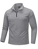 KEFITEVD Long Sleeve Golf Shirt Men Quarter Zip Pullover Fleece Lined Sweater 3/4 Zip Up Midweight Sweatshirt...