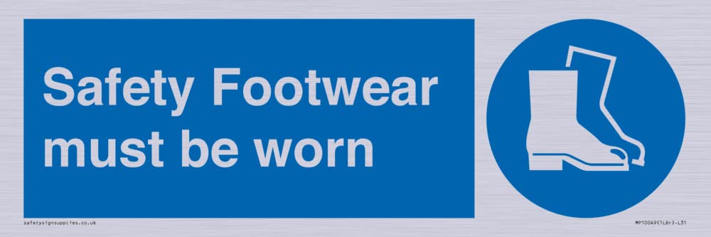 Safety Footwear must be worn Sign - 300x100mm - L31