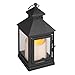 Everlasting Glow LED Candle and Mini Square Metal Lantern with Plexi Glass