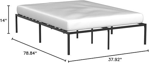 Miniatura 2 de Linenspa Base de cama de plataforma de metal resistente, no necesita somier, almacenamiento debajo de la cama, montaje simple sin herramientas, 14