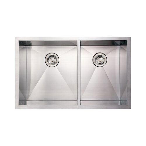 Whitehaus Whncmd3320-Bss Noah's Collection 33-Inch Commercial Double Bowl Undermount Sink, Brushed Stainless Steel #TOP13