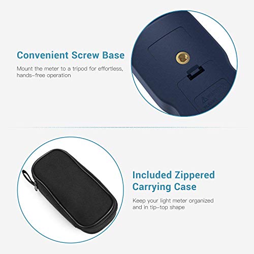 Dr.meter Professional Led Light Meter, Digital Illuminance Meter With 0-200,000 Measuring Ranges And 270 Degree Rotatable Detector #TOP3