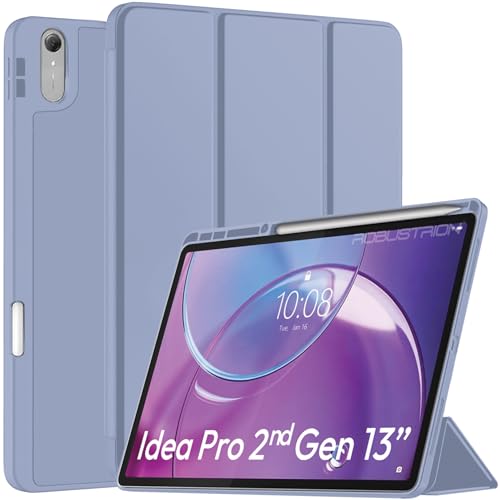 Image of Robustrion Case for Lenovo Idea Tab Pro 2nd Gen 13 inch Cover Case with [Pencil Holder] [Soft Flexible Case] for Lenovo Idea Tab Pro Gen 2 Cover Case 13 inch [Auto Sleep Wake Support] - Lavender
