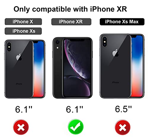 Image of iPhone XR Wallet Case with Credit Card Holder for Women Men PU Leather Wallet Case for iPhone XR Case 6.1 inch (Blue)