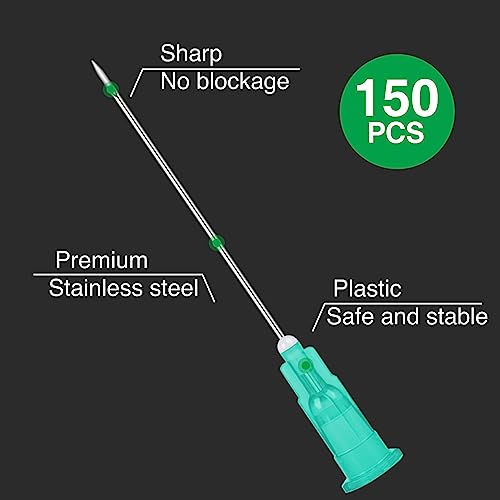 Image of TENKAIWICK Industrial Liquid Dispensing Tip, 21 Ga 1.5 Inch, for Adhesive, Lubricant & Lab Fluid Dispensing, 150 Pack, Individually Wrapped