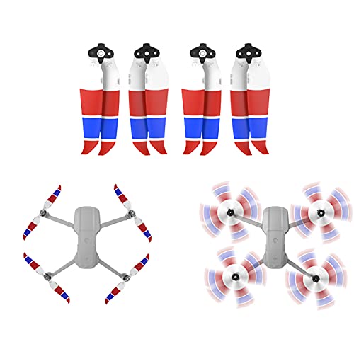 MotuTech 2 Paires 4 Pièces Coloré Sportif 7238 Hélices Pliable pour DJI AIR 2S / Mavic AIR 2 Réduction du Bruit Libération Rapide CW CCW Props Propellers (Rouge-Bleu-Blanc)