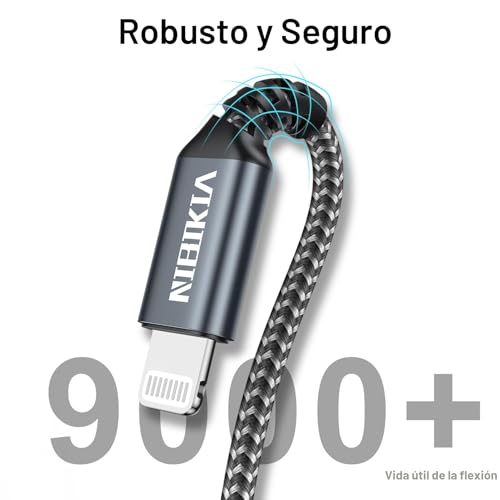 Miniatura 3 de Cable Cargador iPhone 2M 3Pack [MFi-Certificado] Cable iPhone Carga Rápida Apple Cable Lightning Compatible con iPhone 14 13 12 11 Pro/Pro Max/Mini, XR XS Max X, 8 7 6 6s Plus, 5s 5 Se