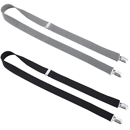 Resinta 2 Pack Mitten Clips Adjustable Kids Gloves Mitten Clips, 24-48 Inches (Black and Gray)