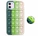 Fidget Toys Coque pour iPhone 11, Jouet Sensoriel Fidget Jouets Anti-Stress, Push Pop Bubble Coque de Téléphone Silicone Souple Antichoc, Push Bubble Protecive Phone Case, Vert