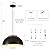 PINDODO Large Pendant Lights, 16" Black Pendant Light for Kitchen Island, Farmhouse Pendant Light Fixtures for Dining Room, Living Room, Bedroom, Bar, Vintage Pendant Lamp with Wooden Holder, 2 Pack
