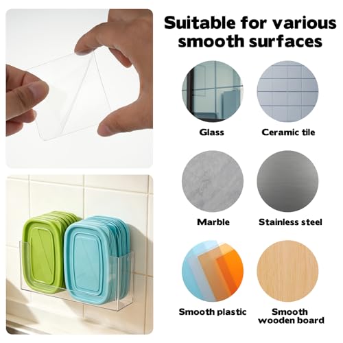 Rainmae 2 Pack Cabinet Door Organizer, Lid Organizer Inside Cabinet Wall Mounted Plastic Storage Box Stackable Under Sink Lunchbox Lid Container for Kitchen Bathroom Office Organization by Rainmae - Used condition - Image 7